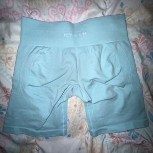 Light Blue High-Waisted Shorts